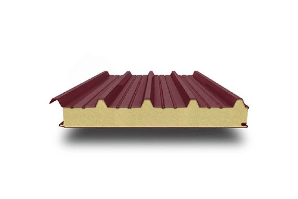 Нержавеющая кровельная сэндвич-панель PIR (ПИР), 1200х80 мм, 0.5/0.5, AISI 304